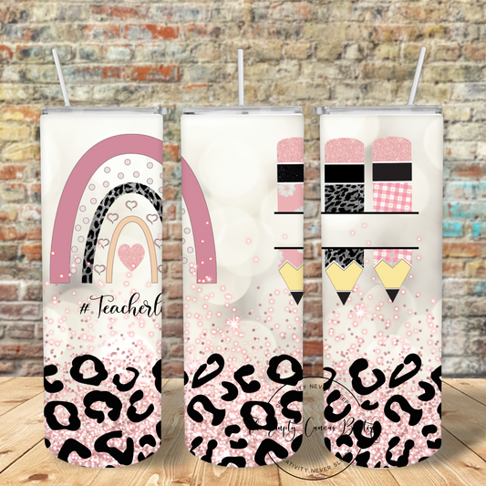 Teacher Life-Pink Leopard
